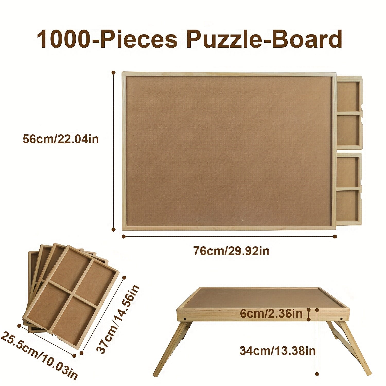 Puzzle Table with Folding Legs