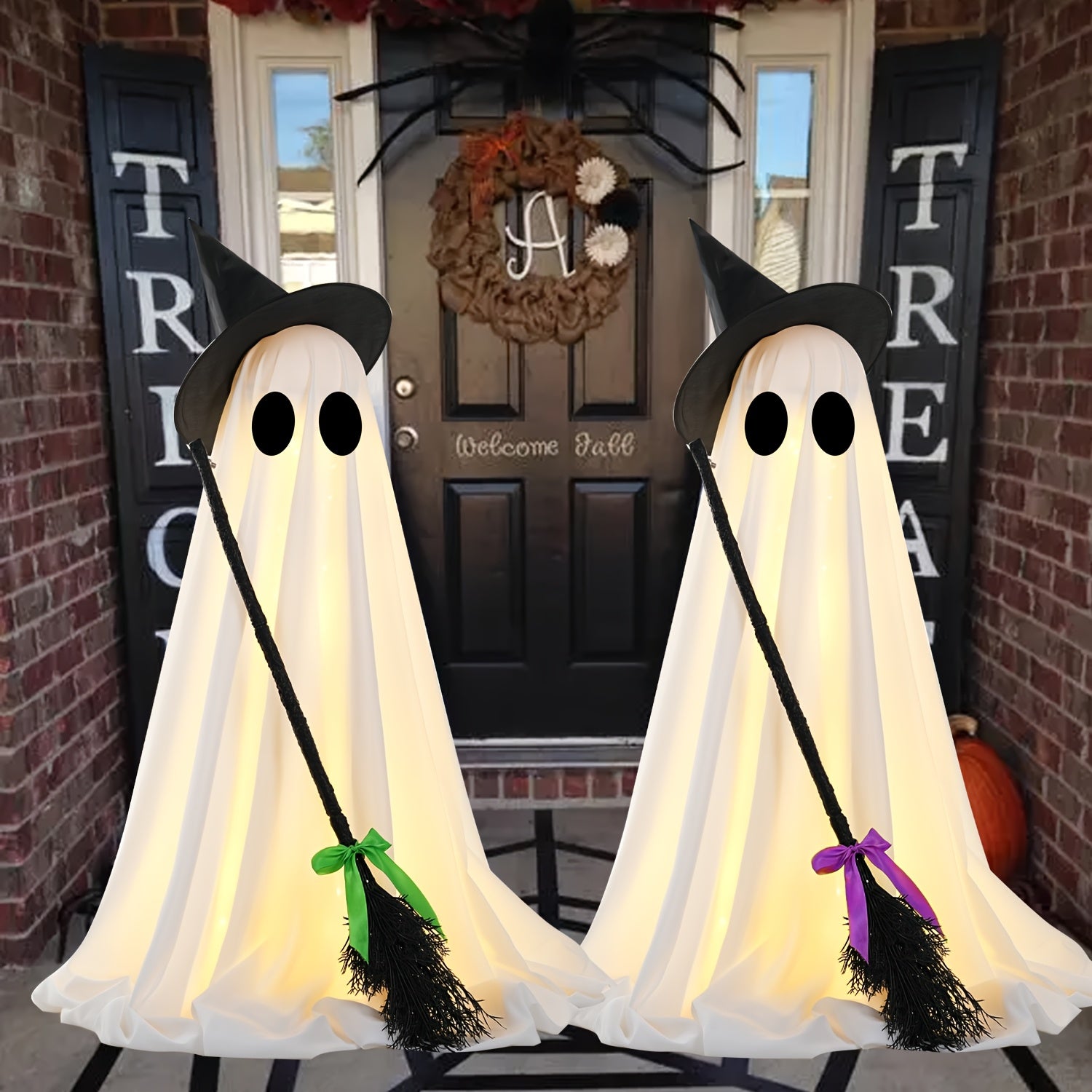 Spooky Halloween Decor with Witch Broom