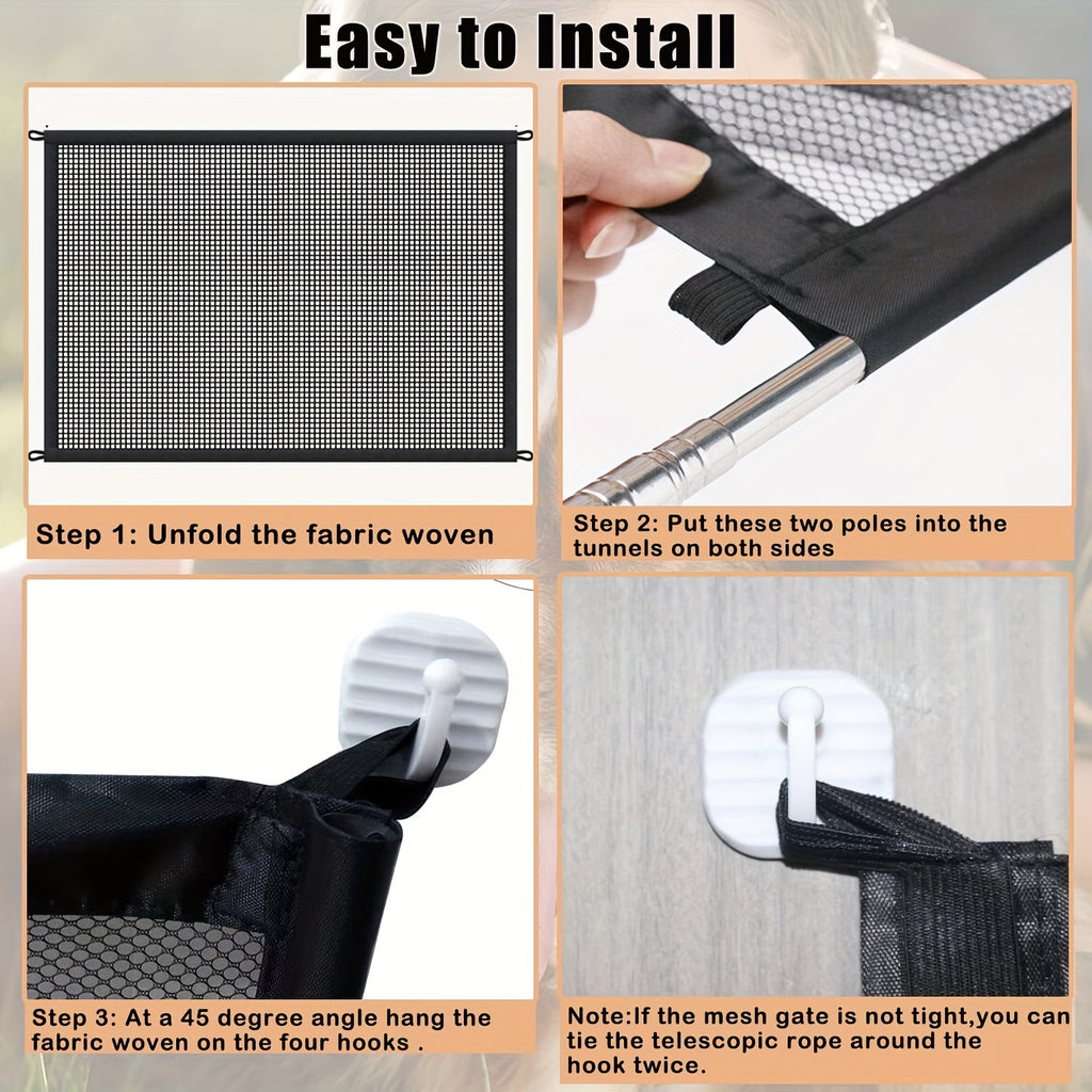 Retractable Expandable Mesh Dog Gate