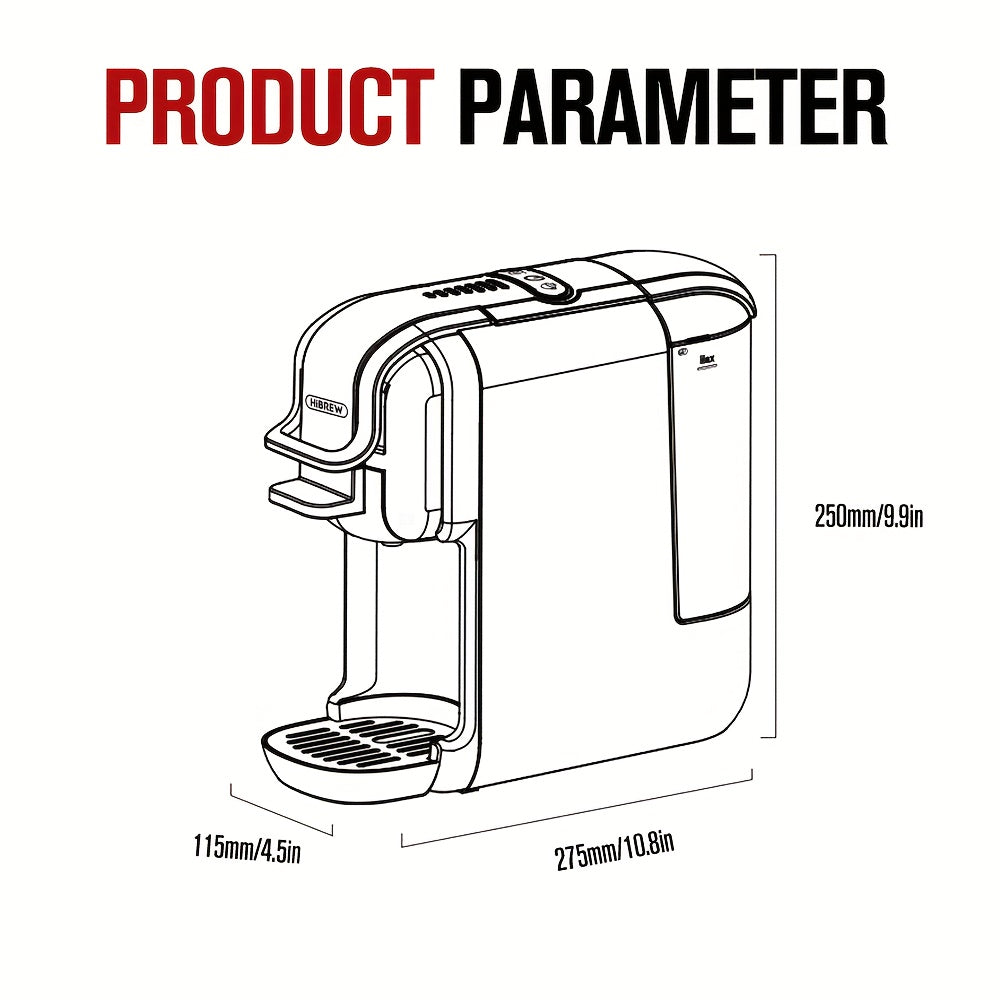 5-in-1 -in-One Coffee Machine: Espresso, Cappuccino, Latte, Drip, Capsule & Ground Coffee Maker