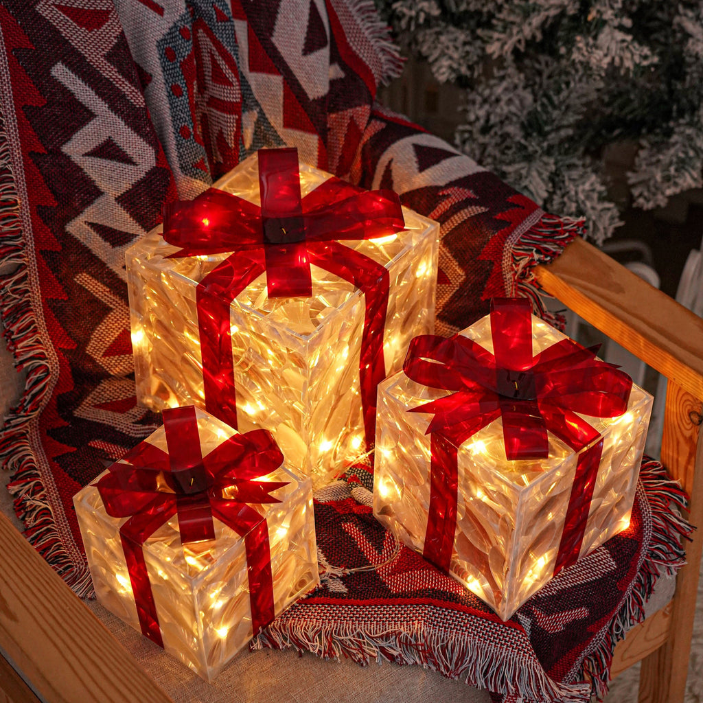 A Set Of 3 Christmas Color Boxes