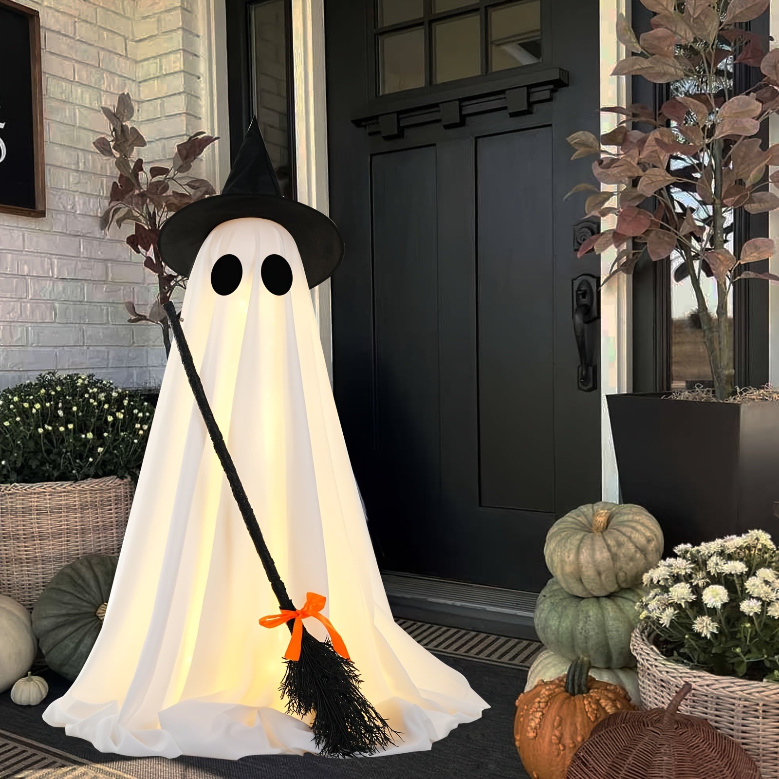 Spooky Halloween Decor with Witch Broom