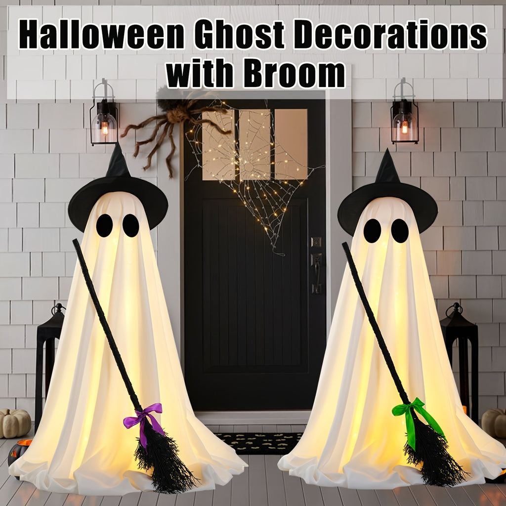Spooky Halloween Decor with Witch Broom